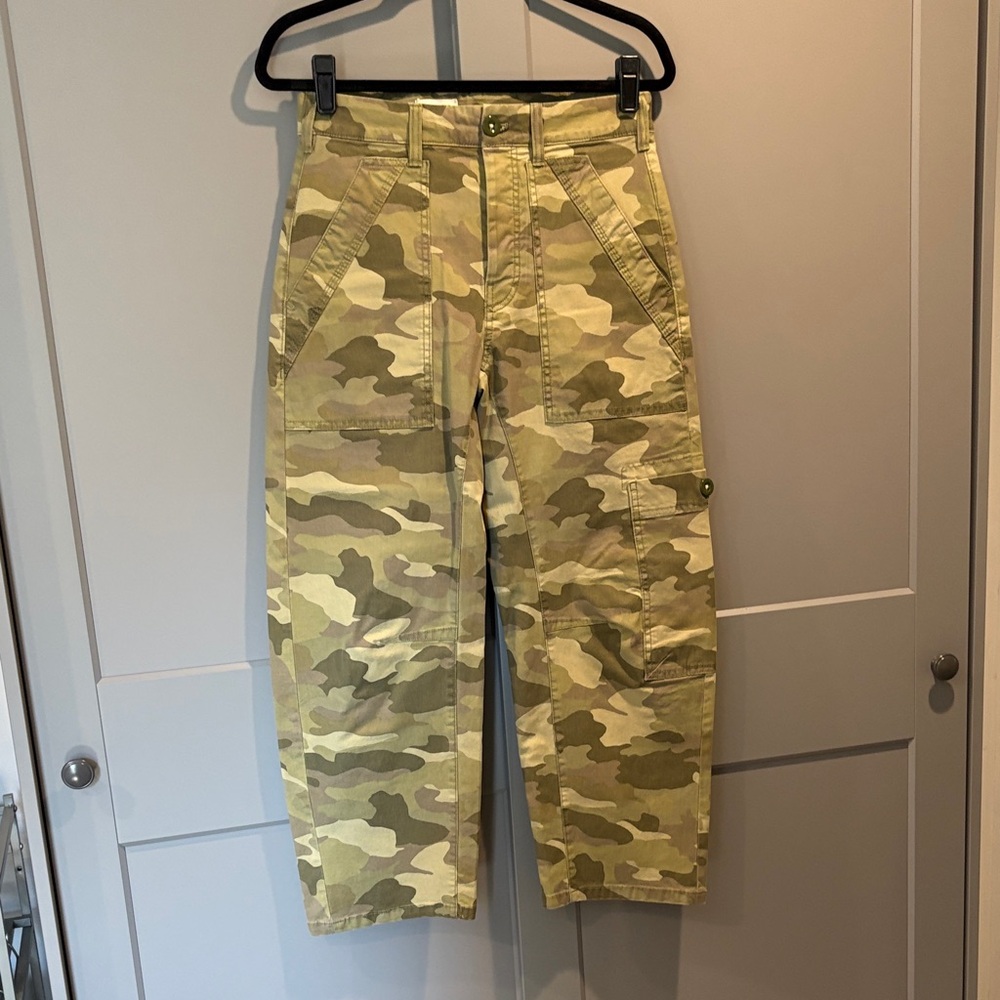 Anthropologie Camouflage Utility Cargo Pants - Olive Camo